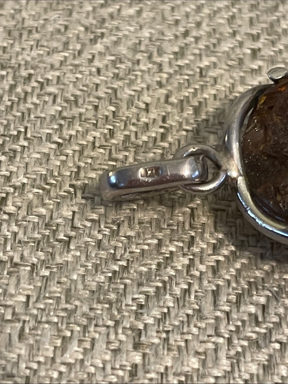 Sterling Silver Green Amber Pendant - Picture 10 of 12